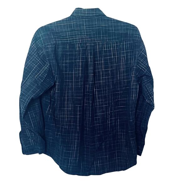 DOCKERS LONG BARREL CUFF SLV BUTTON DOWN SHIRT, MENS, M, BLUE WHITE GREEN PLAID - Picture 6 of 12